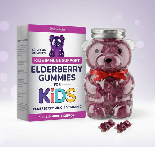 Elderberry Gummies for Kids 3 in 1 Immune Support with Zinc Vitamin C 60 Count Kids Elderberry Gummies for Daily Immunity Vegan Formula for Strong Immune Health