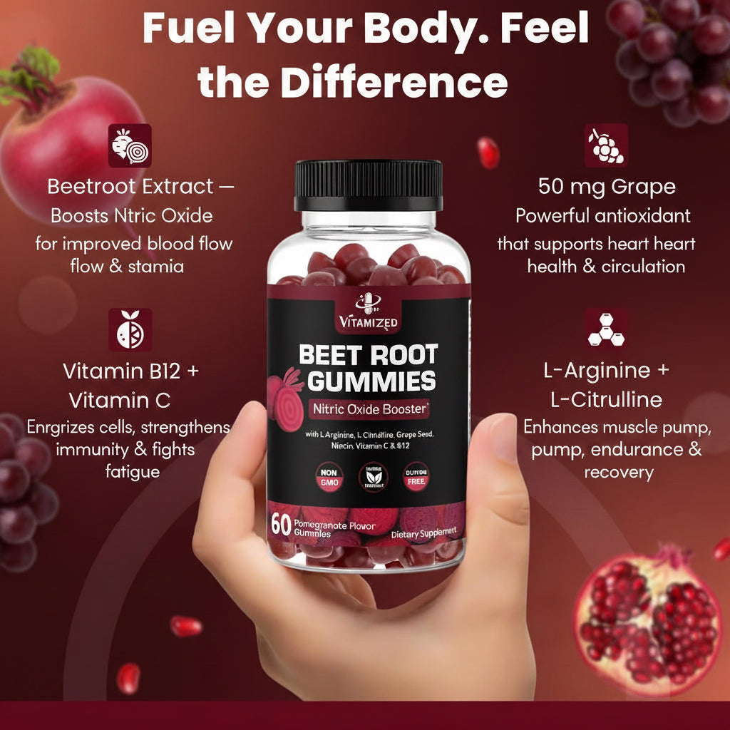 VITAMIZED Beetroot Gummies - Nitric Oxide Supplement
