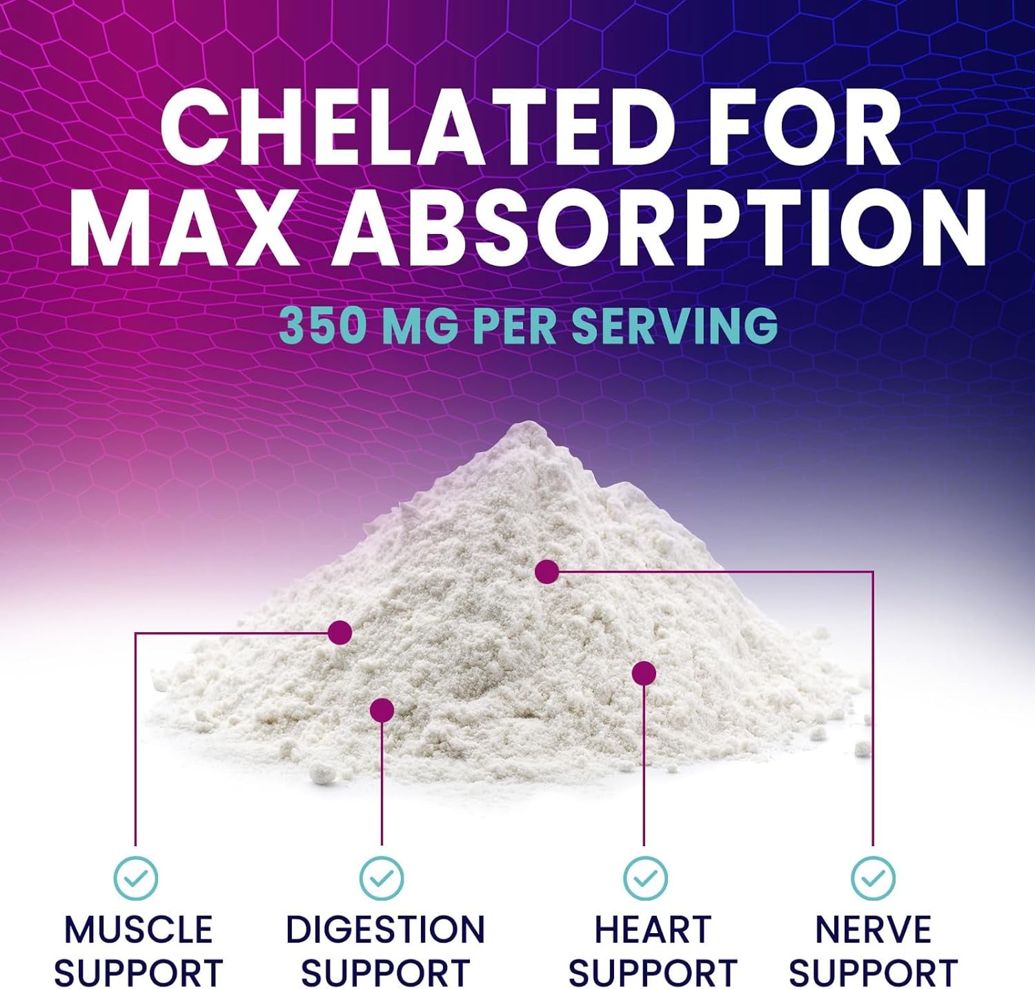 Magnesium Citrate Supplement - Magnesium Citrate Powder Drink Mix Unflavored - Mag Citrate & Aquamin Supplements for Bone, Heart & Muscle Support, Sugar Free, Gluten Free, Vegan - 60 Servings