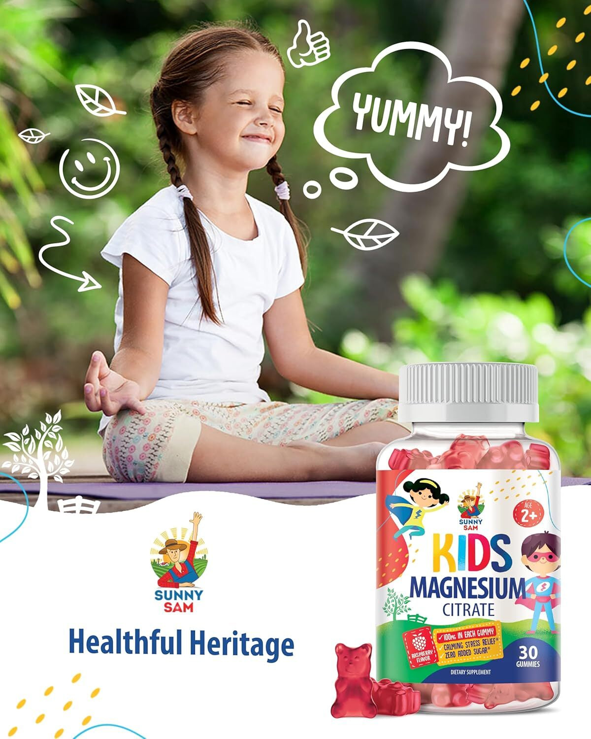 Magnesium Gummies for Kids & Adults - 100Mg - Calm Magnesium Chews - Magnesium C