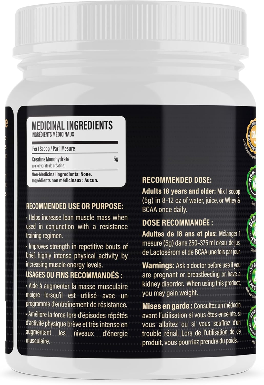 100% Pure Creatine Monohydrate Powder 200 Servings, Micronized Powder, Muscle Growth, Unflavored, Ideal for Athletes & Fitness Enthusiasts, Third Party Lab Tested, Vegan, 1000 G