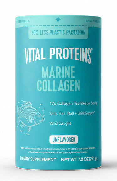 Vital Proteins Marine Collagen Peptides Powder Supplement for Skin Hair Nail Joint - Hydrolyzed Collagen - 12G per Serving - 7.8 Oz Canister