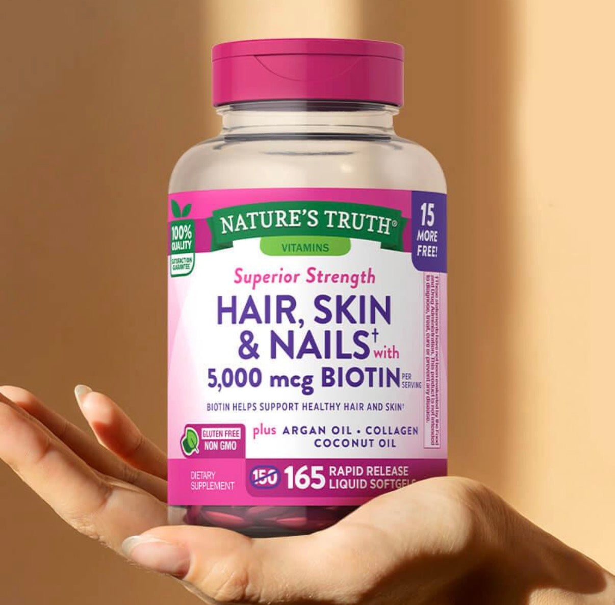 Natures Truth Superior Strength Hair, Skin & Nails SoftGel Supplements
