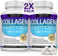 Multi Collagen Peptides Pills 1800 Mg Complex - Type I, II, III, V, X Premium Collagen Complex for Better Skin & Hair, Strong Joint, Hydrolyzed Protein, for Men Women, 90 Capsules, Supplement